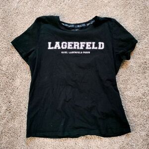 Karl Lagerfeld Black T-Shirt Sz Medium